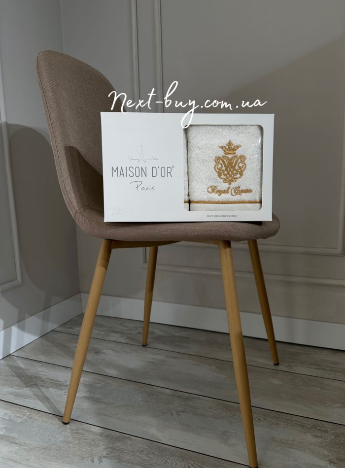Maison D'or Royal crown ecru набір махрових рушників 4 шт 30х50 із вишивкою - Зображення 3
