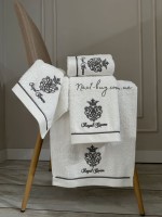 Maison D'or Royal crown white набір махрових рушників 4 шт 30х50 із вишивкою