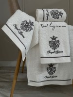 Maison D'or Royal crown white набір махрових рушників 4 шт 30х50 із вишивкою - Зображення 2