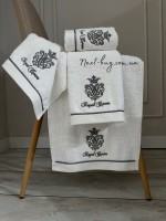 Maison D'or Royal crown white набір махрових рушників 4 шт 30х50 із вишивкою - Зображення 4