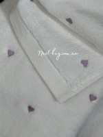 Набір махрових рушників Maison D'or Soft Hearts white-dark lilac з сердечками - Зображення 3
