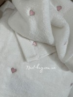 Набор махровых полотенец Maison D'or Soft Hearts white-pink с сердечками — изображение 3