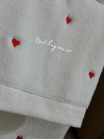 Набір махрових рушників Maison D'or Soft Hearts white-red з сердечками - Зображення 4