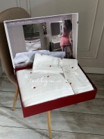 Набір махрових рушників Maison D'or Soft Hearts white-red з сердечками - Зображення 3