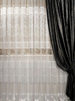 Тюль жакардовий Divorces білий з візерунком Туреччина - Зображення 2