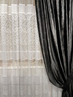 Тюль жакардовий Divorces білий з візерунком Туреччина - Зображення 8