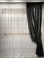 Тюль жакардовий Divorces білий з візерунком Туреччина