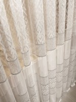 Тюль жакардовий Divorces бежевий з візерунком Туреччина - Зображення 2