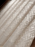 Тюль жакардовий Divorces бежевий з візерунком Туреччина - Зображення 4