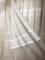 Тюль жакардовий Divorces бежевий з візерунком Туреччина - Зображення 5