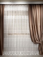 Тюль жакардовий Divorces бежевий з візерунком Туреччина - Зображення 8