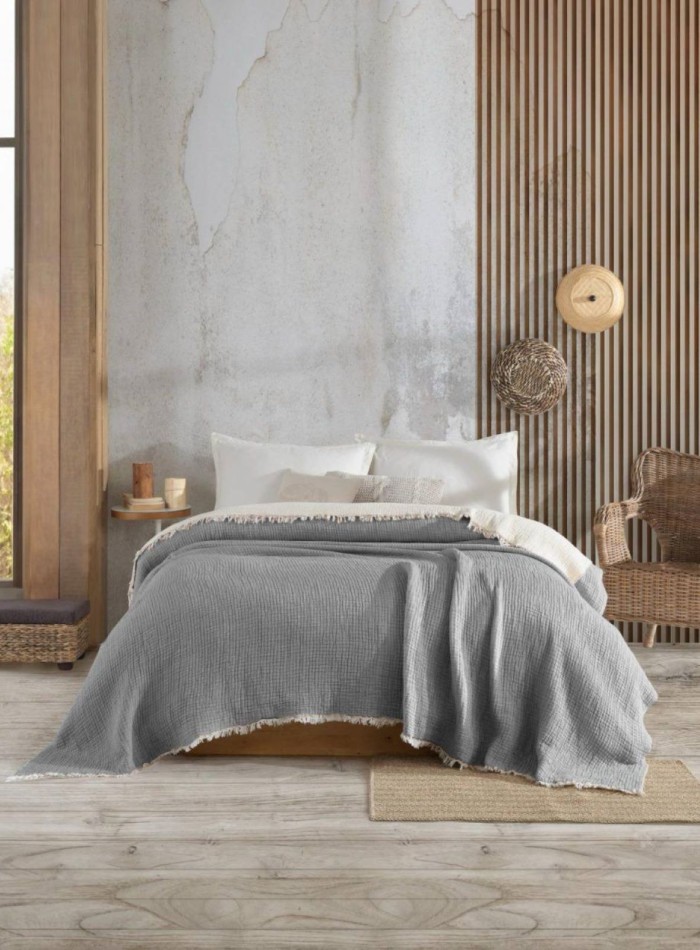 Покрывало-пике Febo Soft Muslin gri Турция 230x240 — изображение 5