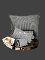 Постельное белье Turkiz Melodi anthracite 200x220 из вареного хлопка — изображение 5