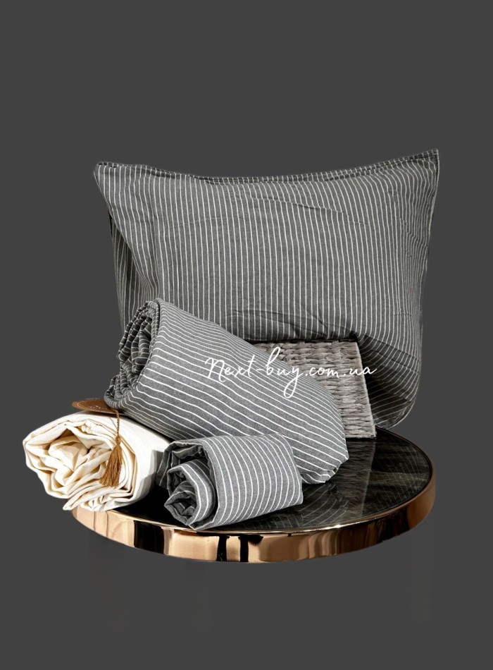 Постельное белье Turkiz Melodi anthracite 200x220 из вареного хлопка — изображение 5