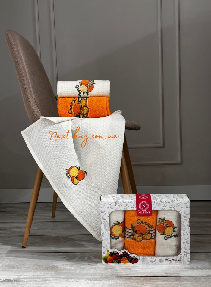 Набір кухонних рушників Nilteks Orange 3шт. 40х60см - Зображення 3
