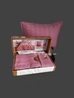 Постельное белье Turkiz Aura pudra 200x220 из вареного хлопка — изображение 3
