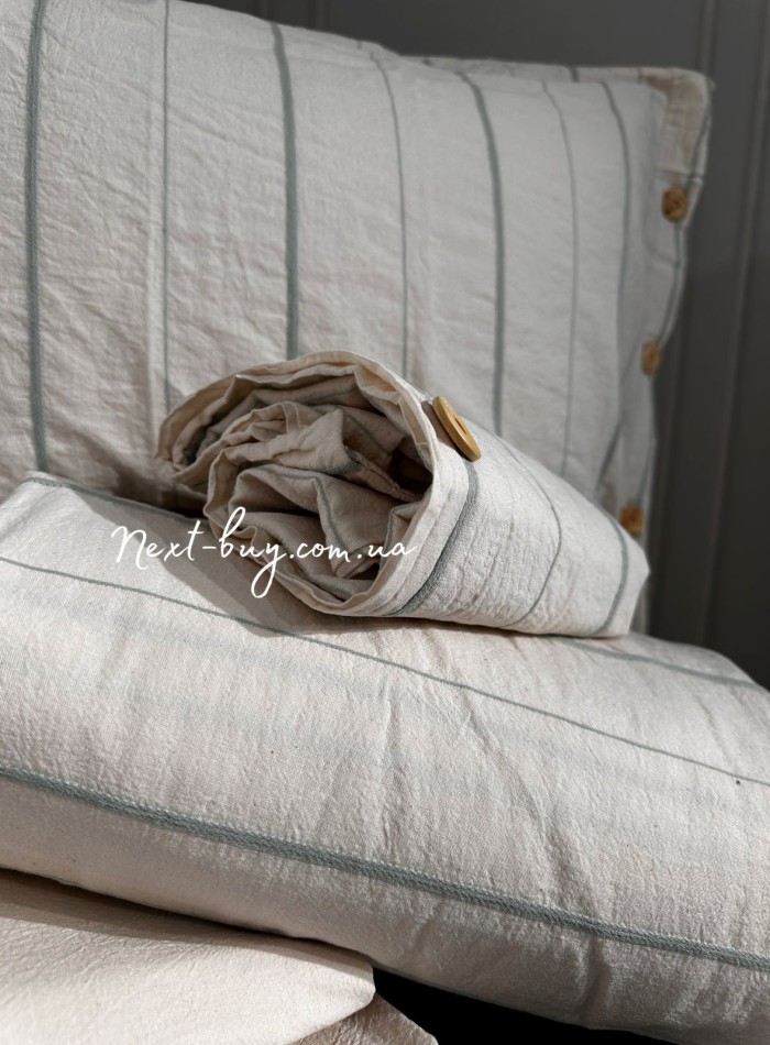 Постельное белье Turkiz Colin mint 200x220 из вареного хлопка — изображение 6