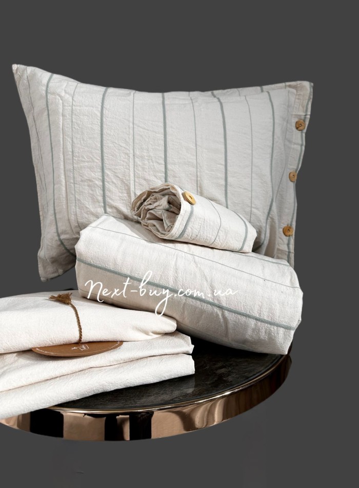 Постельное белье Turkiz Colin mint 200x220 из вареного хлопка — изображение 7