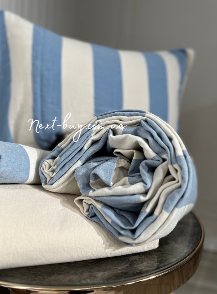 Постельное белье Turkiz Epaisse blue 200x220 из вареного хлопка — изображение 2