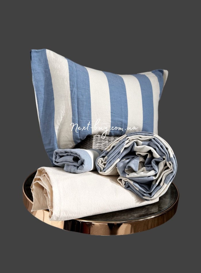 Постельное белье Turkiz Epaisse blue 200x220 из вареного хлопка — изображение 4