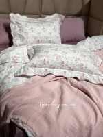 Легкий, летний плед з бахромою First Choice Sole Pique Daily Powder 220х240 - Зображення 3