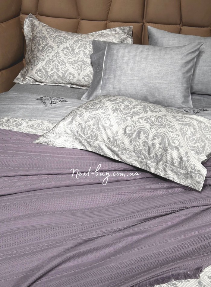 Легкий, летний плед з бахромою First Choice Sole Pique Daily Lilac 220х240 - Зображення 4