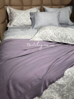 Легкий, летний плед з бахромою First Choice Sole Pique Daily Lilac 220х240 - Зображення 6