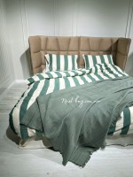 Легкий, летний плед з бахромою First Choice Sole Pique Daily Green 220х240 - Зображення 4