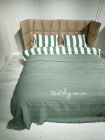Легкий, летний плед з бахромою First Choice Sole Pique Daily Green 220х240 - Зображення 6