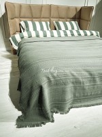 Легкий, летний плед з бахромою First Choice Sole Pique Daily Green 220х240 - Зображення 7