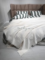 Легкий, летний плед з бахромою First Choice Sole Pique Daily White 220х240 - Зображення 3
