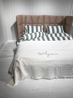 Легкий, летний плед з бахромою First Choice Sole Pique Daily White 220х240