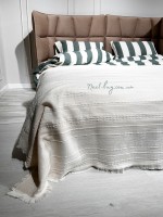 Легкий, летний плед з бахромою First Choice Sole Pique Daily White 220х240 - Зображення 5