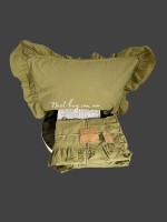 Эксклюзивное постельное белье Limasso Olive 200x220 из вареного хлопка — изображение 6