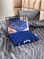 Постільна білизна Maison D'or Elegance Embroidery Linens navy/grey 200x220см сатин з вишивкою - Зображення 3