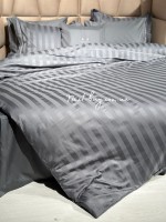 Постельное белье Maison D'or Elegance Embroidery Linens grey 200x220см сатин с вышивкой — изображение 4