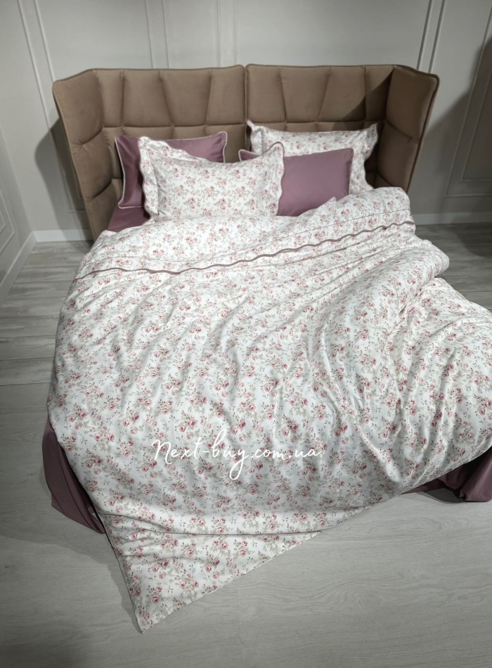 Maison D'or Lady Roses dark lilac постільна білизна євро 200х220 сатин - Зображення 8