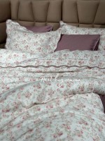 Maison D'or Lady Roses dark lilac постільна білизна євро 200х220 сатин - Зображення 7