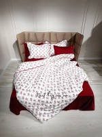 Maison D'or Diana Rose red постільна білизна євро 200х220 сатин - Зображення 4