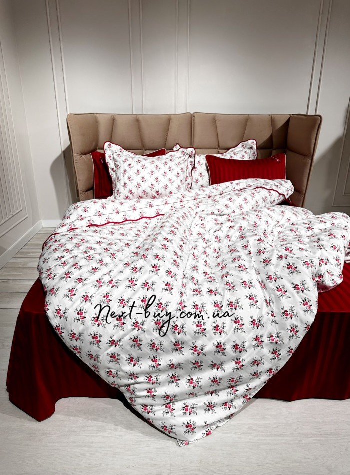 Maison D'or Diana Rose red постільна білизна євро 200х220 сатин - Зображення 2