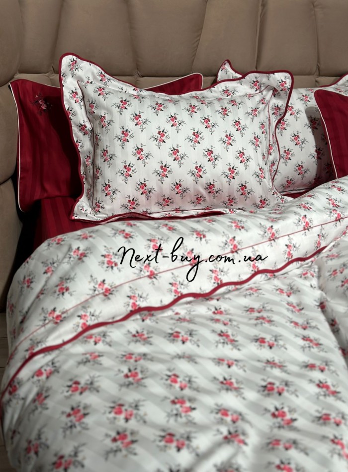 Maison D'or Diana Rose red постільна білизна півторачна 160х220 сатин - Зображення 4