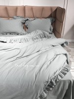 Эксклюзивное постельное белье Limasso Natural Green 200x220 из вареного хлопка — изображение 3