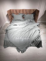 Эксклюзивное постельное белье Limasso Natural Green 200x220 из вареного хлопка — изображение 2