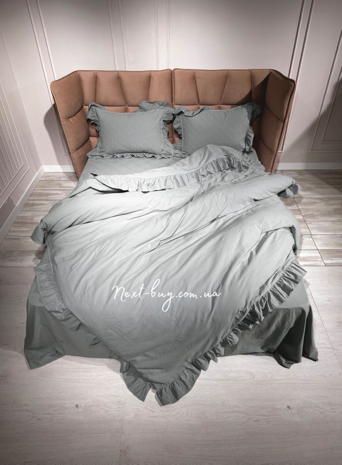 Эксклюзивное постельное белье Limasso Natural Green 200x220 из вареного хлопка — изображение 2
