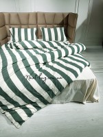 Постельное белье Turkiz Epaisse green 200x220 из вареного хлопка — изображение 4