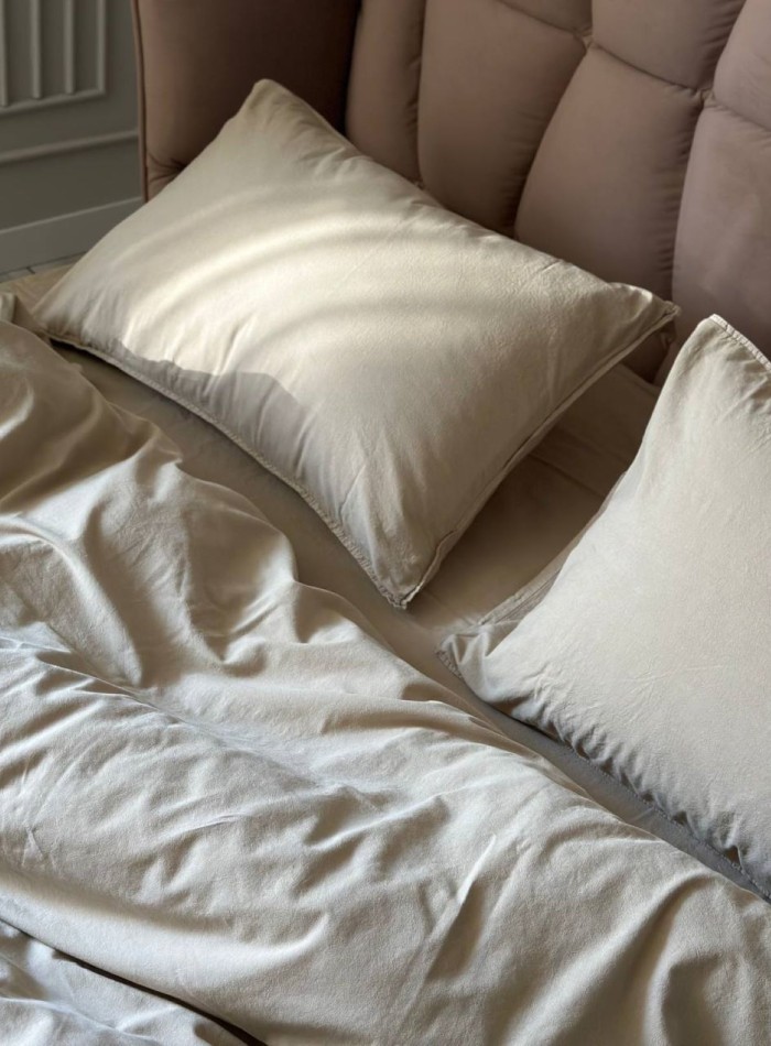 Постельное белье Limasso Standart Oxford Tan 200x220 из вареного хлопка — изображение 3
