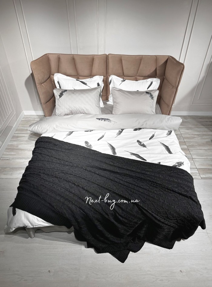 В'язаний плед Diamond Bargello 220х240 Antracit Туреччина - Зображення 7