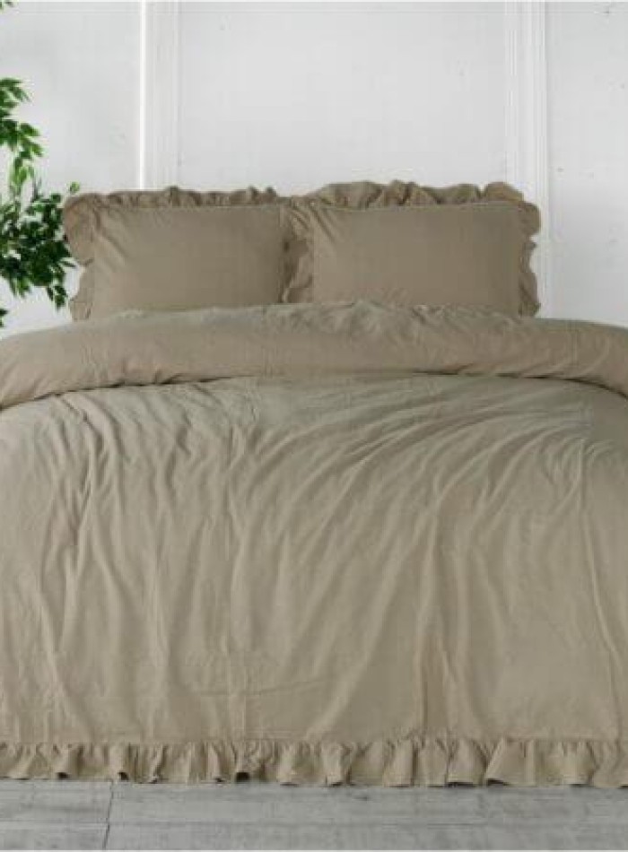 Эксклюзивное постельное белье Limasso Oxford Tan 200x220 из вареного хлопка — изображение 3