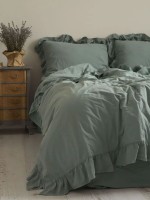 Эксклюзивное постельное белье Limasso Natural Green 200x220 из вареного хлопка — изображение 6