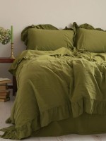 Эксклюзивное постельное белье Limasso Olive 200x220 из вареного хлопка — изображение 2
